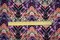 Purple-Coral-Multi Poly Abstract Tribal Chevron Printed Crepe Woven Fabric By the Yard